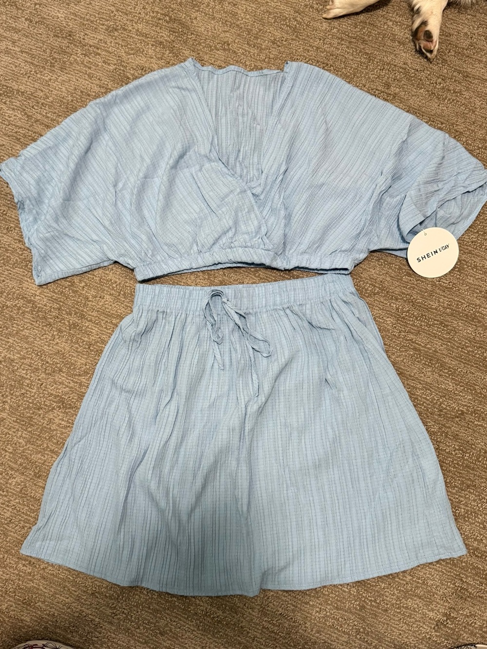 SHEIN Light Blue Woman Two-Piece Summer Set
